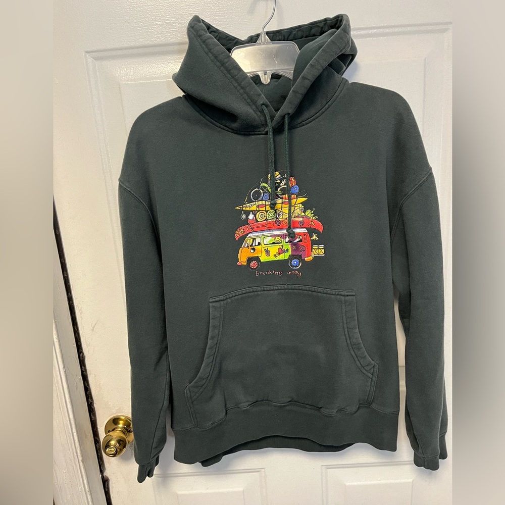 Men's Dark Green peace frogs Graphic Hoodie